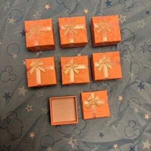 Set of 7 Light Pink Gift Boxes with Pink Bows and white velvet inserts